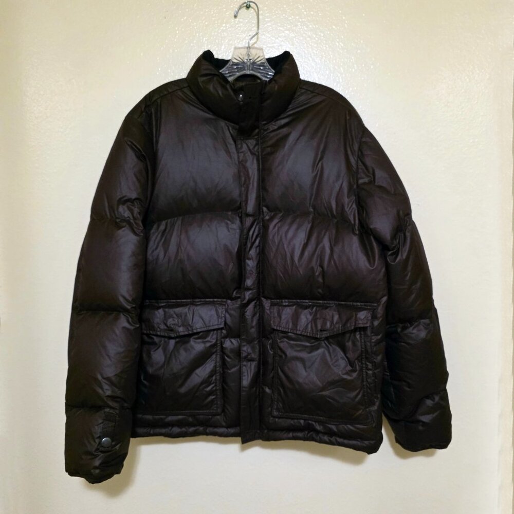 Men's GAP 1969 Down Puffer Jacket Dark Brown Sz M EUC